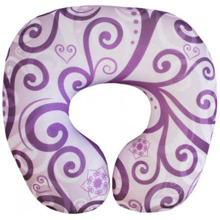 Подушка под шею фиолетовая